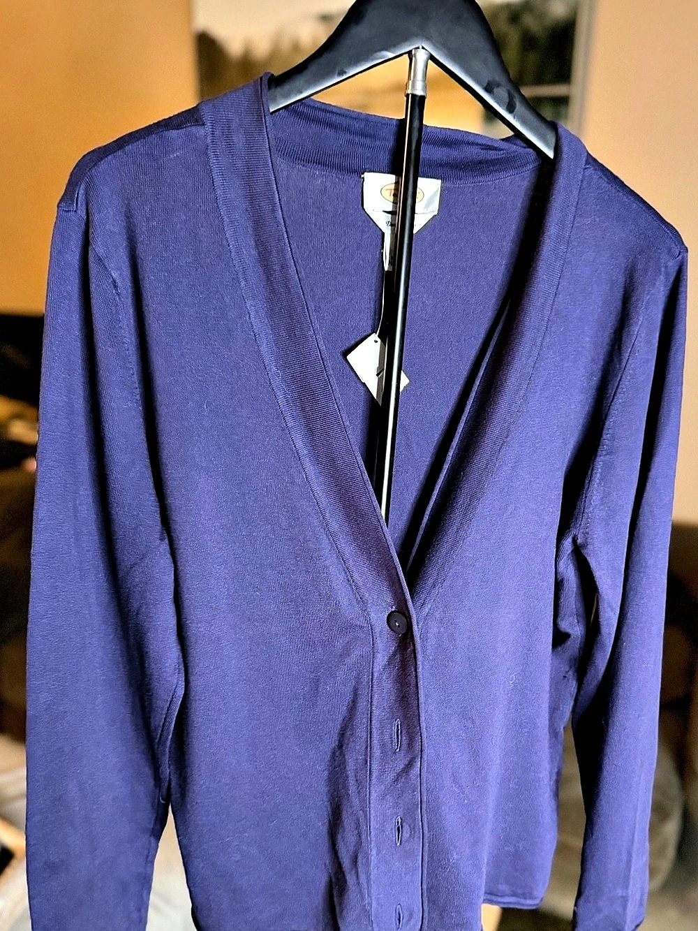 Talbots Button Front Cardigan in Purple Size Large